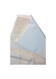 Resim Kabe Desenli Krem Şönil Seccade - Mavi 