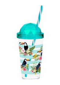 Resim Herevin Elmas Kapak Desenli Pipetli Bardak 660Cc-tropical 