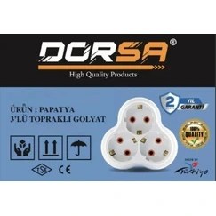 Resim Dorsa Papatya 3'lü Golyat Sıva Üstü Priz Beyaz 