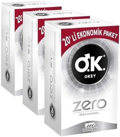 Resim Okey Zero 20'li Ekonomik Prezervatif (3 paketi) 