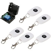 Resim Aubyhe Dc12v 433mhz Akıllı Kablosuz Kumanda Anahtarı - 5 Kumandalı, Kapı Kontrolü, Elektrikli Kilit, Motor Ve Led Kontrolü İçin Ak-rk01sy-12+ak-byd01 