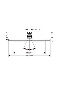 Resim Hansgrohe Croma Tepe Dusu 280 1 Jet Ecosmart 9 Lt/Dk Krom 2622100 Diğer 