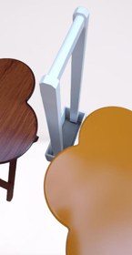 Resim Çanta Zigon Sehpa Papatya Model İkili Takım Ahşap Mdf Hardal ve Ceviz Renk Uyumu El Yapımı 