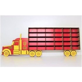 Resim Belinayçocukdünyası Belinay Ahşap Dekoratif Tır Araba Rafı Siyah 