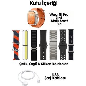 Resim Wearfitpro Wearfit 7in1 Akıllı Kol Saati Smart Watch 7 Kordonlu Model:inç 49mm Tft Ekran Gri 