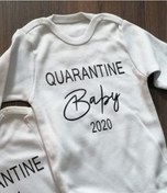 Resim Tuğbababy Baby Quarantine Baby 2020 Yılı Beyaz Uzun Kol Zıbın Kız Erkek 