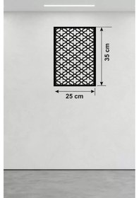 Resim Geometrik Kafes Desenli Ahşap Duvar Tablosu - 25x35 Cm Lazer Kesim Dekoratif Pano 