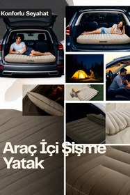 Resim POLYBOTUM Piranha 11302 Araç İçi Şişme Yatak SUV Uyumlu Oto Kamp Yatağı Seyahat Şişme Araba Yatağı 