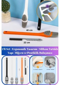 Resim Klozet Detay Temizlik Fırçası Seti Renkli 