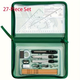 Resim 27 adet/32 adet (Büyük) bir hassas ölçüm aleti kiti, dayanıklı plastik yapı, üç farklı boyutdayken, CAD, Fizik ve Teknik Çizim için temel 