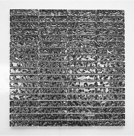 Resim MozaiKristaL İç mekanlar için 15x73mm. Antrasit Gümüş Krom, 30x30cm. Fileli Kristal Mozaik (1 m2 Fiyatı) 