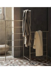 Resim Dora Katlanır Metal Banyo Havlu Ve Bornoz Askılığı Bej 