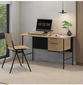 Resim Focus Çalışma Masası Florida Meşe - Siyah 130x75x60 Cm Meşe 