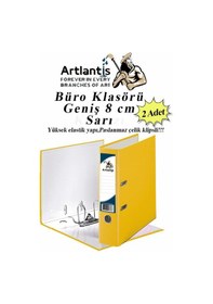 Resim Büro Klasörü Sarı Geniş 2 Adet Plastik Geniş Sarı Klasör Halkalı Paslanmaz Çelik Klipsli 2 Adet 