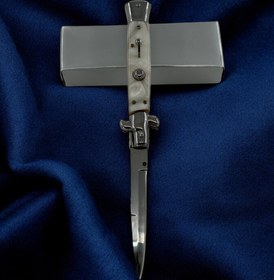 Resim Orjinal Lux Tam Otomatik İtalyan Sustalı Çakı Sedef - Gümüş 2210 