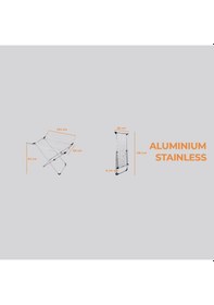 Resim Alya Homes Ahdry1459 Side Wing Alüminyum Çamaşır Kurutmalık Gri 