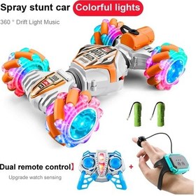 Resim Yenı Rc Dublör Araba 2.4g Uzaktan Kumanda Arabalar Rc Izle Hareket Sensörü Led White 2batteries 