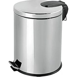 Resim Paslanmaz Çelik Pedallı Metal Çöp Kovası 20 Lt Lüx Çöp Kovası Banyo 