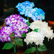 Resim 1 adet Güneş Enerjili Hortensia LED Işık, Gerçekçi Yapay Bahçe Süsü, Yarı Gömme Çim Lambası ile Anahtar Kontrolü, Dış Mekan Avlusu, Veranda, Çim ve Yol için Uygun - İdeal Anneler Günü Hediyesi, Bahçe Süsü 