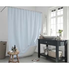 Resim Zethome Jackline Banyo Duş Perdesi 0010 Mavi Tek Kanat 180 x 200 cm 