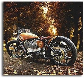 Resim Ormanda Motosiklet Tablo-70 X 70 Cm 