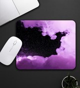 Resim Mor Ve Siyah Renk Galaksi Temalı Mouse Pad 23x19cm Fare Altlığı Kaydırmaz Taban De596 