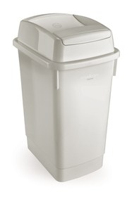 Resim Melkan Home Gri Banyo Çöp Kovası 27 Litre Çift Taraf Itme Kapaklı Çöp Kovası Atık Kutusu Cafe Otel Çöp Kovası 