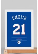 Resim Joel Embiid Forma Çerçeveli Tablo - Nba Philadelphia 76ers Jersey 