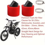 Resim 50-250cc Motosikletler, Scooterlar & Dirt Bikes için Kolay Temizlenebilir Köpük Hava Filtre Temizleyici - Optimal Performans için Düz Boyun Tasarımı 