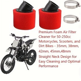 Resim 50-250cc Motosikletler, Scooterlar & Dirt Bikes için Kolay Temizlenebilir Köpük Hava Filtre Temizleyici - Optimal Performans için Düz Boyun Tasarımı 