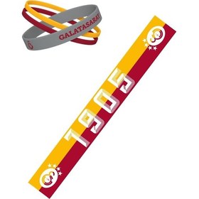 Resim Galatasaray Lisanslı 1905 Şal Atkı Ve 3 Lü Bileklik Sarı-kırmızı-gri Sarı - Kırmızı 