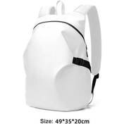 Resim Kask Çantası, Açık Hava Sporları Bisiklet, Büyük Kapasiteli Sırt Çantası, Çok Fonksiyonlu Su Geçirmez Banliyö Sırt Çantası, Motosiklet Okul Çantası Beyaz 