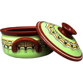 Resim Troyan 1868 Sağlıklı ve Tam Sırlı Toprak Güveç Tencere 