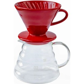 Resim Feyza Design V60 Kahve Demleme Seti Seramik Aparat ve Cam Server 600 ml 