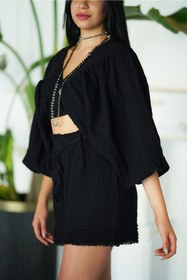 Resim PHUTİ COLLECTION Müslin Bağlamalı Crop 