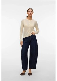 Resim Vero Moda Kadın Vmnewlex Bisiklet Yaka Uzun Kollu Hırka 10340562 Ekru Ekru 
