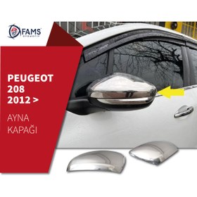 Resim Leonacs Fams Otomotiv Peugeot 208 Krom Ayna Kapağı 2 Parça 2012 Ve Üzeri Paslanmaz Çelik 