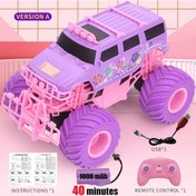 Resim Pembe Rc Araba Elektrikli Sürücü Off-road Büyük Tekerlek Yüksek Hızlı Mor 2.4g Version A2b 1704v 