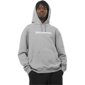 Resim Salomon Sal Logo Perf Hoodie Erkek Gri Sweatshirt 