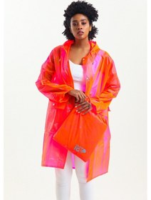 Resim Glow Collection Neon Pembe Kadın Yağmurluk - Çantası İle 001 