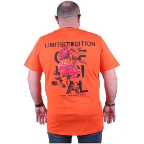 Resim Mocgrande Büyük Beden Sıfır Yaka Tişört Limited Edition 23111 Turuncu- Unisex Turuncu 