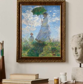 Resim Claude Monet - Şemsiyeli Kadın Madame Monet Ve Oğlu Fine Art Baskı - Hahnemühle Matt Fibre / 40x50 / Eseri Baskı Ölçüsüne Tam Oturt (Beyaz kenar olmasın / Eserden kırpılır) 