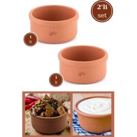 Resim Elizi Çömlekleri Sırlı Toprak Güveç Kâse 1 Lt. 