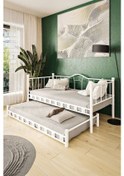 Resim Argimo Kamelya Yavrulu Daybed Sedir Beyaz Karyola 90x190 