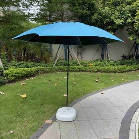 Resim UV Koruma Dış Mekan Şemsiyesi - Kamp, Plaj, Balıkçılık ve Piknikler için Fiberglas Çerçeveli Hafif Katlanabilir Manuel Açma/Kapama Güneşlik, Mavi Polyester Tente | Şık Patio Aksesuarı | Dayanıklı Dış Mekan Ekipmanı, Patio Şemsiyesi 