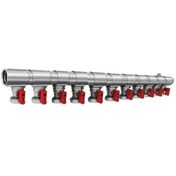 Resim Fırat 1" Kollektör Mini Küresel Vanalı Beş Çıkışlı Kırmızı 