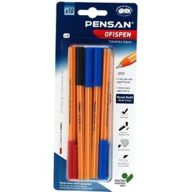 Resim Pensan Ofispen 10lu Karışık Renk Tükenmez Kalem 1010 