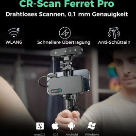 Resim Creality 3D Tarayıcı Cr-Scan Ferret Pro, 3D Baskı Için, Kablosuz Tarama ve Sarsıntı Önleyici Izleme Özellikli El Tipi Tarayıcı, Hızlı Tam Renkli Tarama Için Yükseltme, 0,1 mm Doğruluk,ios,android, Pc 