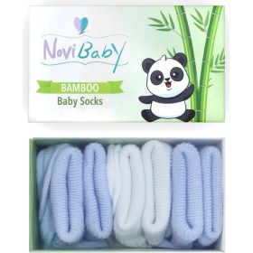 Resim Novibaby 3'lü Bambu Yenidoğan Bebek Çorabı I Sky I 0-6 Ay 