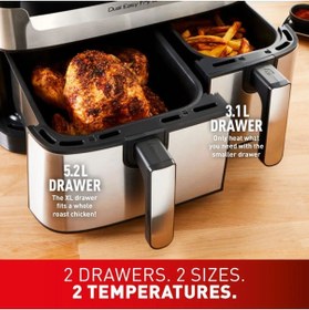 Resim TEFAL Dual Pişirici Easy Fry & Grill 5,2 L Xxl Iki Sepetli Yağsız Havalı Fritöz,lambader Hediye 